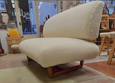 Jean Roy re Jean Royere rarest documented genuine slipper couch model Sculpture