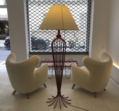 Jean Roy re Jean Royere rarest documented red floor lamp model millepatte 