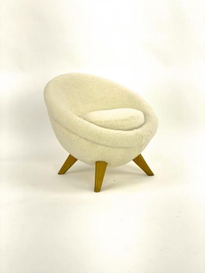 Jean Roy re Jean Royere rarest genuine documented pair of Petit Oeuf chairs