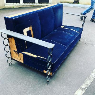Jean Roy re Jean Royere rarest genuine vintage documented model Ruban couch