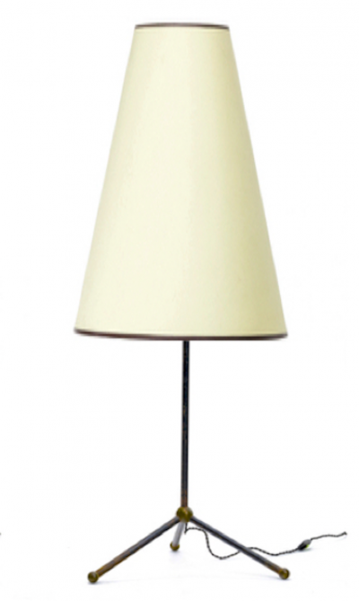 Jean Roy re Jean Royere style pair of tripod table lamp