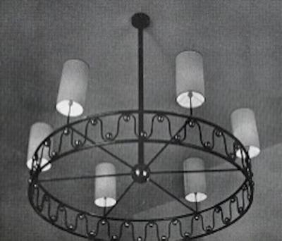 Jean Roy re Jean Royere vintage documented rarest model Ondulation big chandelier