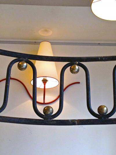 Jean Roy re Jean Royere vintage documented rarest model Ondulation big chandelier