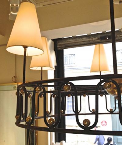 Jean Roy re Jean Royere vintage documented rarest model Ondulation big chandelier