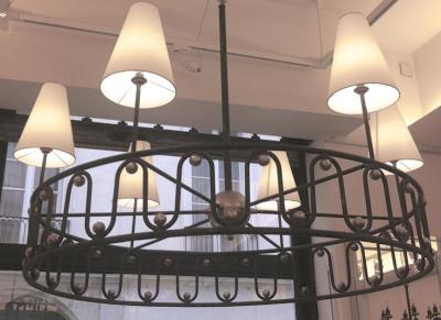 Jean Roy re Jean Royere vintage documented rarest model Ondulation big chandelier