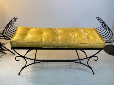 Jean Roy re MID CENTURY JEAN ROYERE STYLE BLACK WIRE BENCH