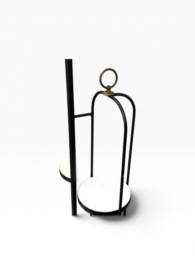 Jean Roy re MID CENTURY MODERNIST JEAN ROYERE STYLE BLACK IRON WHITE LAMINATE VANITY