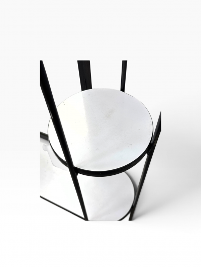 Jean Roy re MID CENTURY MODERNIST JEAN ROYERE STYLE BLACK IRON WHITE LAMINATE VANITY