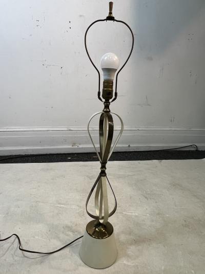 Jean Roy re MODERNIST BRASS ENAMEL RIBBON BALLOON LAMPS IN THE STYLE OF JEAN ROYERE