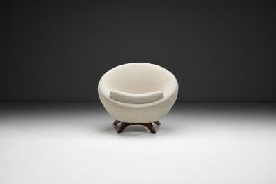 Jean Roy re Mid Century Modern Ovoid Lounge Chair in the manner of Jean Roy re Europe 1950s