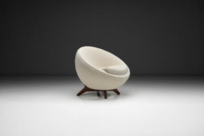 Jean Roy re Mid Century Modern Ovoid Lounge Chair in the manner of Jean Roy re Europe 1950s
