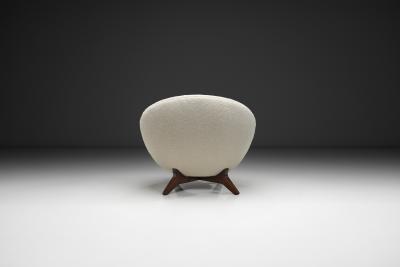Jean Roy re Mid Century Modern Ovoid Lounge Chair in the manner of Jean Roy re Europe 1950s