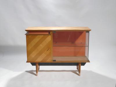 Jean Roy re Mid century french modernist cabinet vaisselier 1950s