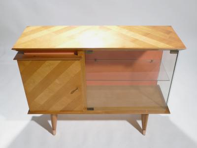 Jean Roy re Mid century french modernist cabinet vaisselier 1950s
