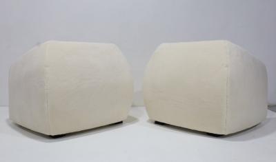 Jean Roy re Pair of Jean Royere Style Polar Lounge Chairs in Holly Hunt Great Plains
