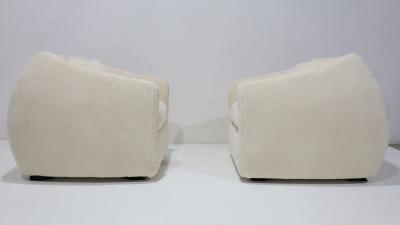 Jean Roy re Pair of Jean Royere Style Polar Lounge Chairs in Holly Hunt Great Plains