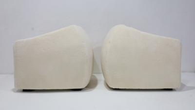 Jean Roy re Pair of Jean Royere Style Polar Lounge Chairs in Holly Hunt Great Plains