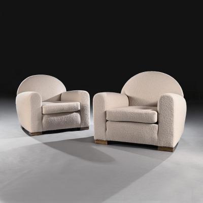Jean Roy re Pair of Mid 20th Century French Parisian Club Armchairs
