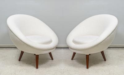 Jean Roy re Pair of Royere Re Edition Oeuf Lounge Chairs