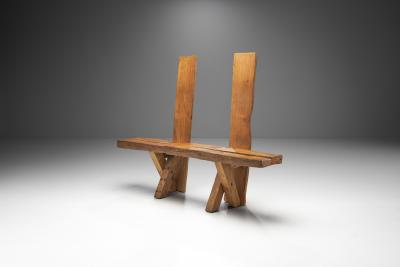 Jean Touret Jean S bastien Touret Oak Bench France 1950s