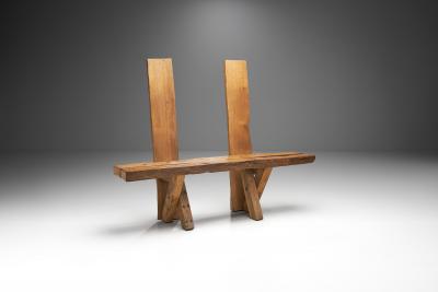 Jean Touret Jean S bastien Touret Oak Bench France 1950s