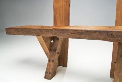 Jean Touret Jean S bastien Touret Oak Bench France 1950s