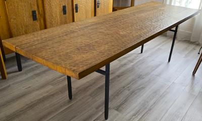 Jean Touret Jean Touret for Ateliers de Marolles longest rarest stamped dinning table