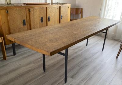 Jean Touret Jean Touret for Ateliers de Marolles longest rarest stamped dinning table