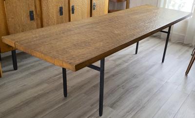 Jean Touret Jean Touret for Ateliers de Marolles longest rarest stamped dinning table