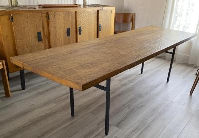 Jean Touret Jean Touret for Ateliers de Marolles longest rarest stamped dinning table