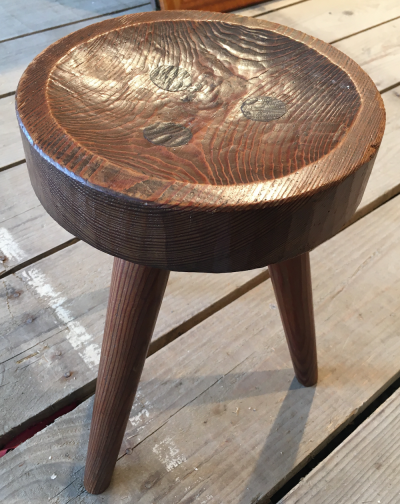 Jean Touret Jean Touret pour Ateliers de Marolles brutalist stool