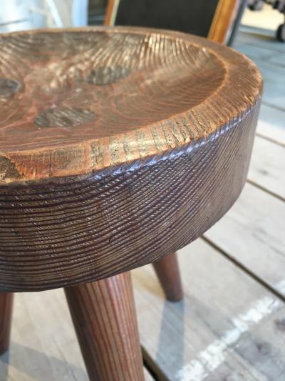 Jean Touret Jean Touret pour Ateliers de Marolles brutalist stool