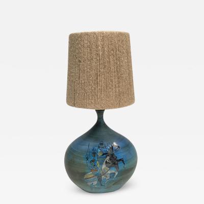 Jean de Lespinasse 1950s Studio pottery Ceramic lamp by Jean De Lespinasse