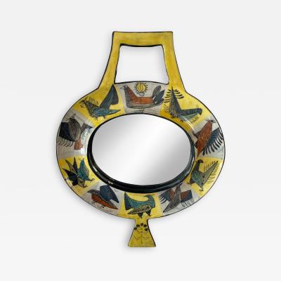 Jean de Lespinasse Ceramic Mirror by Jean de Lespinasse France 1960s