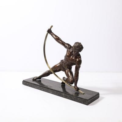 Jean de Roncourt Art Deco Bronze Statue of a Man Le Bendeur by Jean de Roncourt