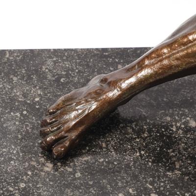 Jean de Roncourt Art Deco Bronze Statue of a Man Le Bendeur by Jean de Roncourt