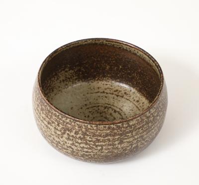 Jean tessier Jean Tessier Beige Brown Stoneware Bowl France c 1940 50 signed