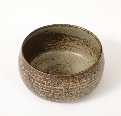 Jean tessier Jean Tessier Beige Brown Stoneware Bowl France c 1940 50 signed