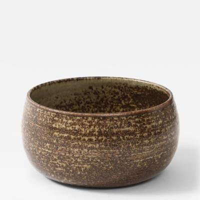 Jean tessier Jean Tessier Beige Brown Stoneware Bowl France c 1940 50 signed