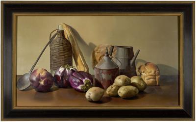 Jeanne Duval Still Life with Bottle and Tin