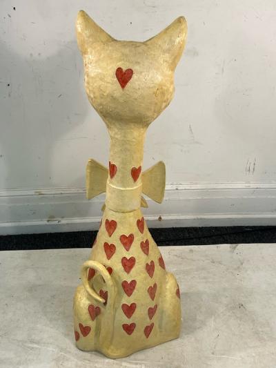 Jeanne Valentine MID CENTURY PAPER MACHE CAT SCULPTURE BY JEANNE VALENTINE