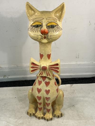 Jeanne Valentine MID CENTURY PAPER MACHE CAT SCULPTURE BY JEANNE VALENTINE