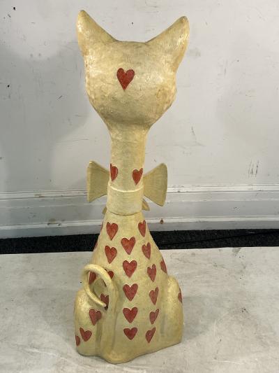 Jeanne Valentine MID CENTURY PAPER MACHE CAT SCULPTURE BY JEANNE VALENTINE