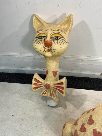 Jeanne Valentine MID CENTURY PAPER MACHE CAT SCULPTURE BY JEANNE VALENTINE