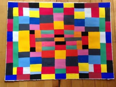 Jeff Hudson Two Geometric Abstraction Paintings by Jeff Hudson