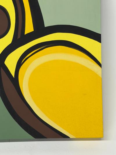 Jeff Kapfer Yellow Finch Cartoonish Bird Profile Signed 2007 24 x 24 Painting