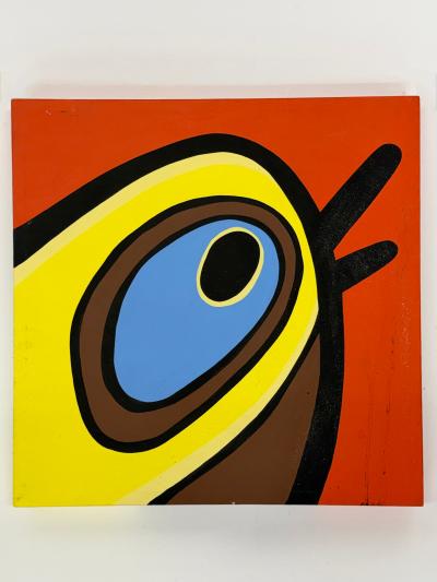 Jeff Kapfer Yellow Head Colorful Avian Painting 24 x 24