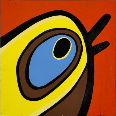 Jeff Kapfer Yellow Head Colorful Avian Painting 24 x 24
