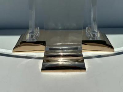 Jeffrey Bigelow Brass and Lucite Console Table Attributed to Jeffrey Bigelow