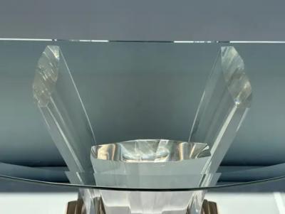 Jeffrey Bigelow Brass and Lucite Console Table Attributed to Jeffrey Bigelow